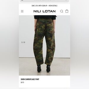 Nili Lotan Camouflage Shon pant size 4